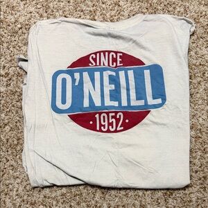 O'Neill White Tee with Red and Blue Logo